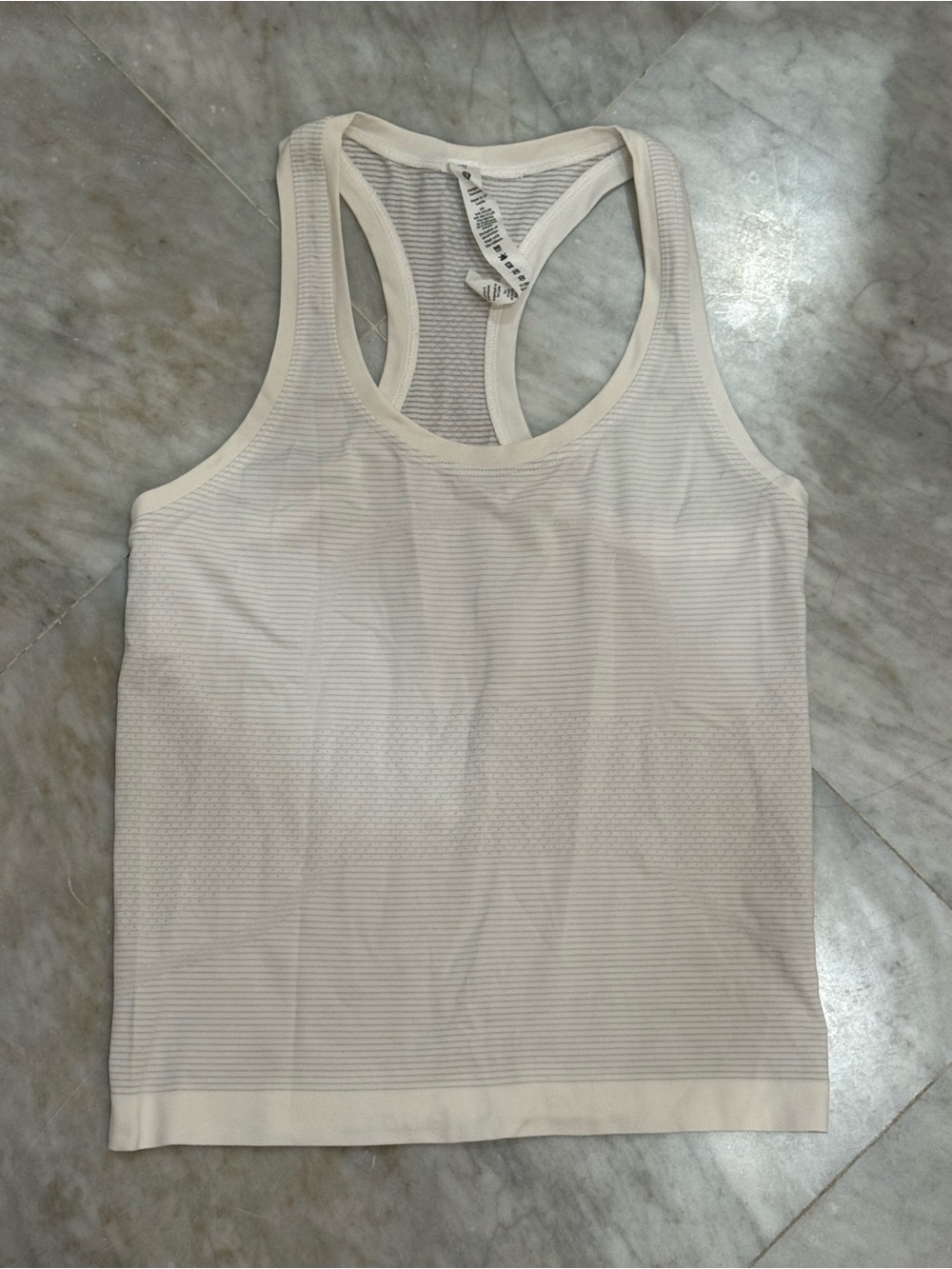 lululemon athletica Cream Stripe Racerback Tank